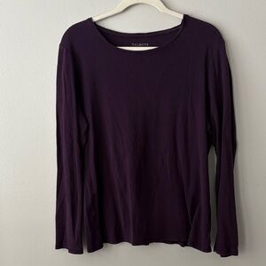Talbots Deep Purple Long Sleeve Tee 100% Cotton